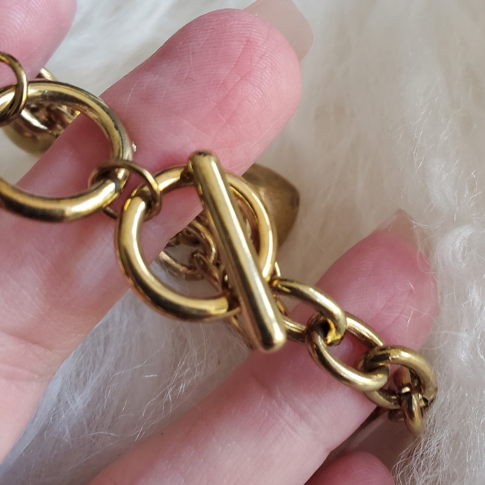 Gold Heart Charm Bracelet - Women's Fashion Bracelet - Picture 4 of 6